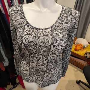 Sahana Grey and White Boho Women's Top - M